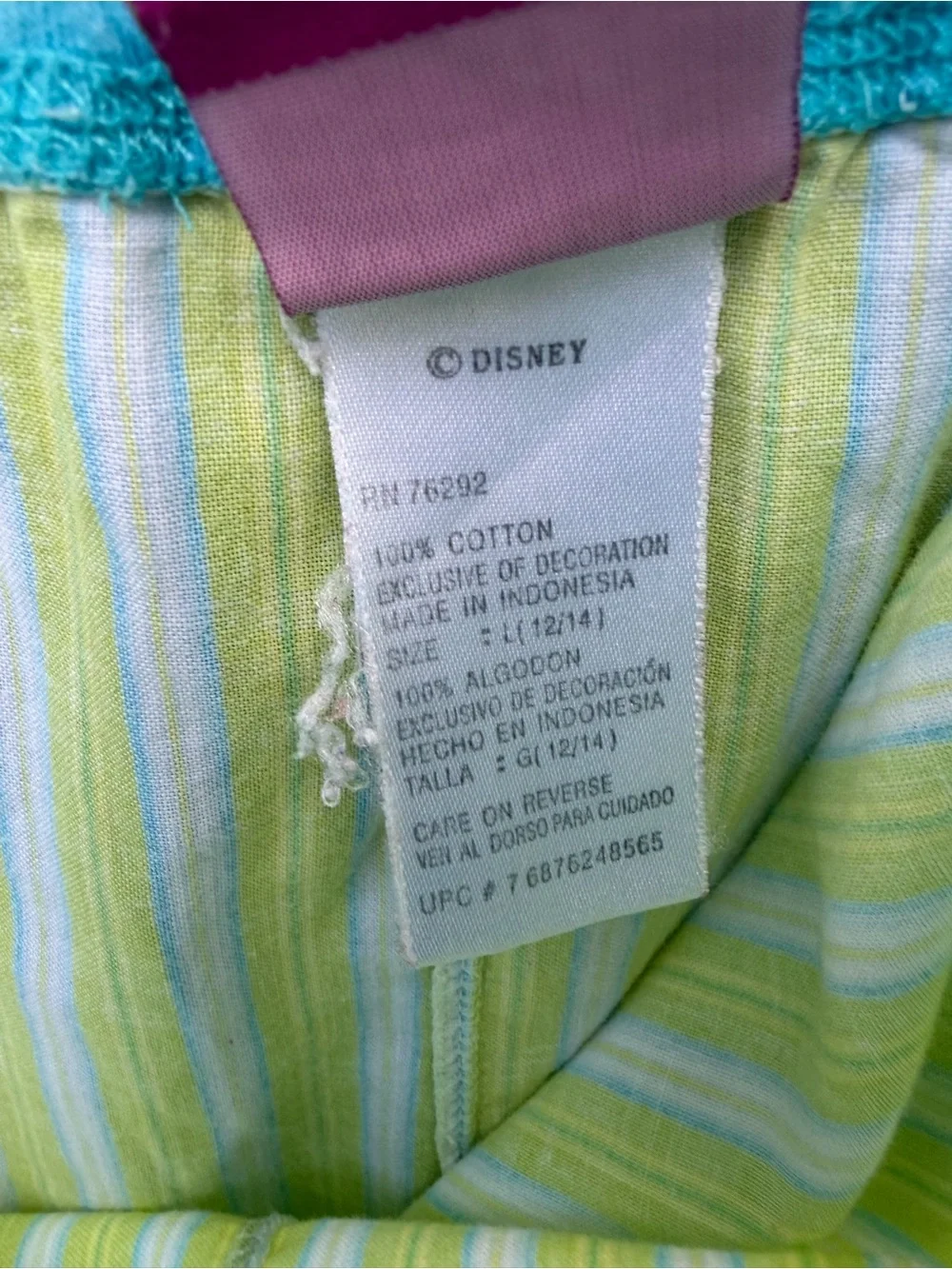 Disney Lime, White & Teal Striped Lounge Capris - Picture 9 of 9